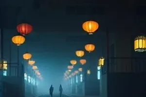 《熄灯后的第二封信》封面，桌上摊开的信封与邮戳
