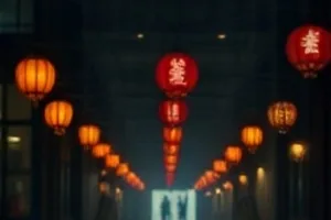 《暗房红灯》封面，暗房里悬挂的显影照片